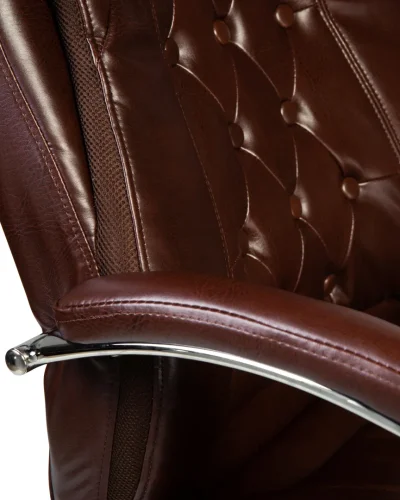Офисное кресло для руководителей 116B-LMR MILLARD, цвет коричневый Dobrin, коричневый/экокожа, ножки/металл/хром, размеры - 1160*1230***670*750 фото 7