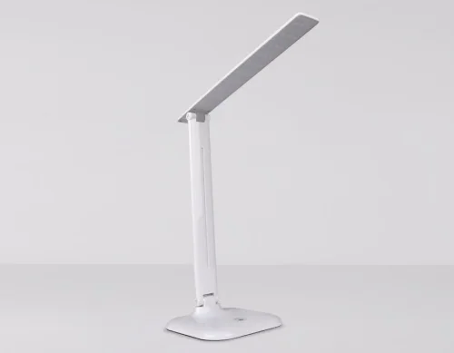Настольная лампа офисная LED DE500 Ambrella light белая на 1 лампу, основание белое металл в стиле хай-тек современный фото 4