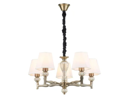 Люстра подвесная 672/5S Brass Escada белая на 5 ламп, основание бронзовое в стиле современный  фото 4