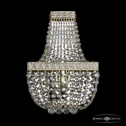 Бра 19282B/H1/20IV GW Bohemia Ivele Crystal прозрачный на 2 лампы, основание золотое в стиле классический sp