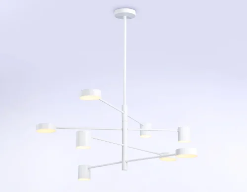 Люстра на штанге LED FL51688 Ambrella light белая на 1 лампа, основание белое в стиле хай-тек современный  фото 3