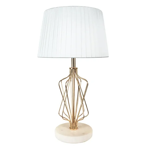 Настольная лампа Fire A4035LT-1GO Arte Lamp белая на 1 лампу, основание золотое мрамор металл в стиле современный 
