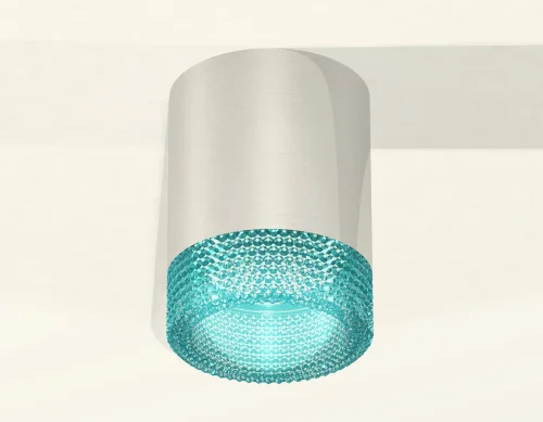 Светильник накладной Techno spot XS6305011 Ambrella light голубой серебряный 1 лампа, основание серебряное в стиле современный круглый фото 2