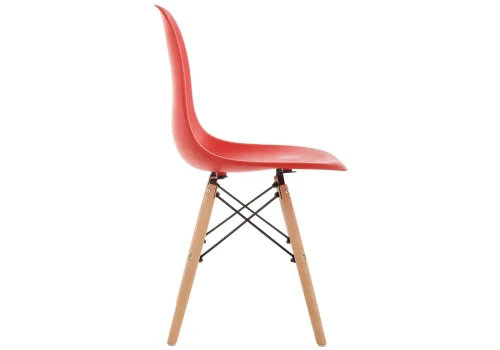 Пластиковый стул Eames PC-015 красный 11180 Woodville, красный/, ножки/массив бука дерево/натуральный, размеры - ****460*490 фото 2