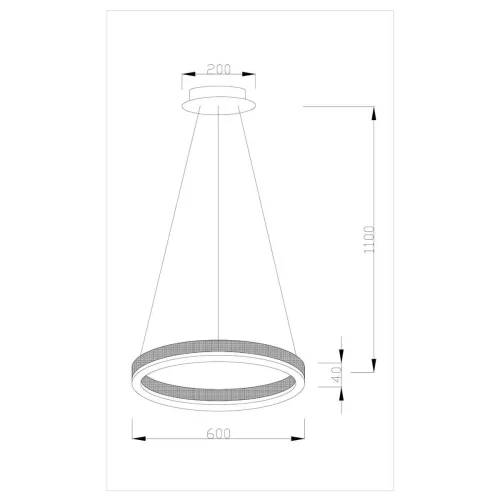 Светильник подвесной LED Bona V1753-PL Moderli белый 1 лампа, основание чёрное в стиле хай-тек кольца фото 2