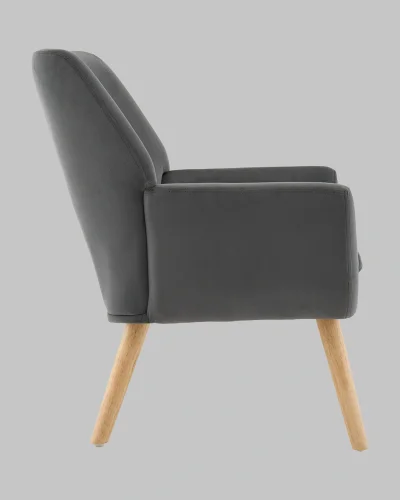 Кресло Райт серый УТ000040111 Stool Group, серый/велюр, ножки/массив гевеи/бежевый коричневый, размеры - *790****мм фото 4