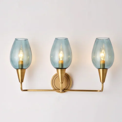 Бра Logmont-2 Wall lamp 102200-26 ImperiumLoft синий на 2 лампы, основание латунь в стиле современный фото 5 Бра Logmont-2 Wall lamp 102200-26 ImperiumLoft синий на 2 лампы, основание латунь в стиле современный фото 5