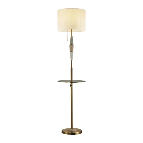 Торшер Latte 5403/1F Odeon Light со столиком usb бежевый 1 лампа, основание бронзовое в стиле классический

