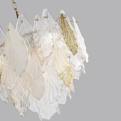 Люстра подвесная Lace 5052/8 Odeon Light золотая прозрачная белая на 8 ламп, основание золотое в стиле современный флористика  фото 5