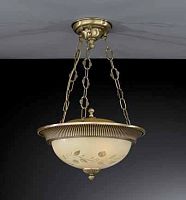 Люстра подвесная  PL 6218/3 Reccagni Angelo жёлтая на 4 лампы, основание античное бронза в стиле классический 