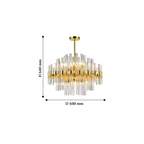 Люстра подвесная Сelebratio 2205-10P Favourite прозрачная на 10 ламп, основание золотое в стиле современный  фото 2