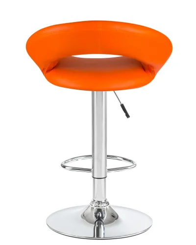 Стул барный 5001-LM MIRA,  цвет сиденья оранжевый, цвет основания хром Dobrin, оранжевый/экокожа, ножки/металл/хром, размеры - 790*1020***535*470 фото 5