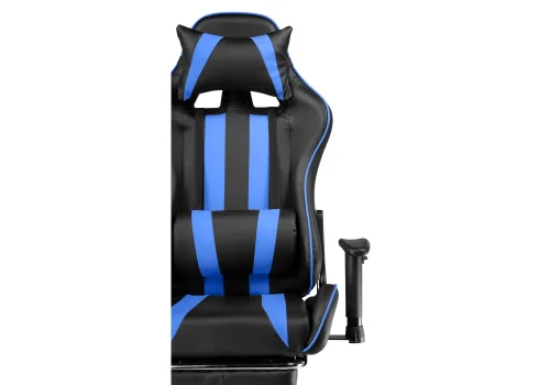 Компьютерное кресло Corvet black / blue 15465 Woodville, синий чёрный/искусственная кожа, ножки/пластик/чёрный, размеры - *1350***540* фото 9