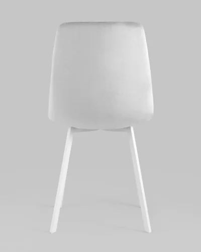 Стул Chilly, велюр серебристый, сиденье, белые ножки УТ000039636 Stool Group, серый/велюр, ножки/металл/белый, размеры - ***** фото 6
