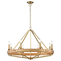 Люстра подвесная Brenda WE586.08.503 Wertmark без плафона на 8 ламп, основание бежевое бронзовое в стиле кантри классический Люстра подвесная Brenda WE586.08.503 Wertmark без плафона на 8 ламп, основание бежевое бронзовое в стиле кантри классический