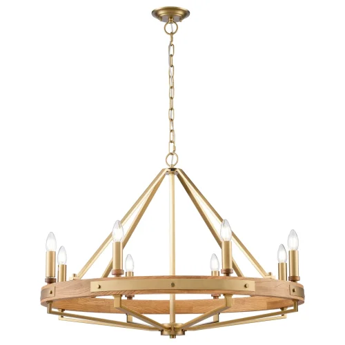 Люстра подвесная Brenda WE586.08.503 Wertmark без плафона на 8 ламп, основание бежевое бронзовое в стиле кантри классический 