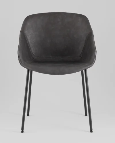 Стул Ashby, экокожа, серый, сиденье УТ000040854 Stool Group, серый/экокожа, ножки/металл/чёрный, размеры - ***** фото 2