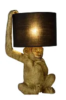 Настольная лампа Extravaganza Chimp 10502/81/30 Lucide чёрная 1 лампа, основание золотое металл в стиле современный винтаж 