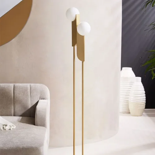 Торшер NEO FL 212133-23 ImperiumLoft белый на 2 лампы, основание золотое в стиле современный фото 7