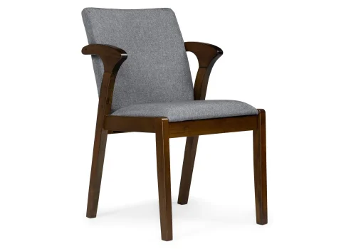 Деревянный стул Artis cappuccino / grey 15414 Woodville, серый/ткань, ножки/дерево/капучино, размеры - ****490*580