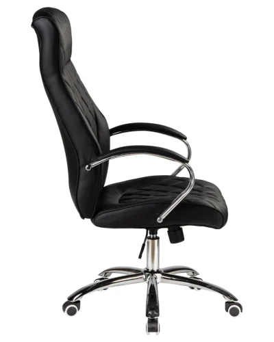 Офисное кресло для руководителей 117B-LMR BENJAMIN, цвет чёрный Dobrin, чёрный/экокожа, ножки/металл/хром, размеры - 1200*1270***670*670 фото 3