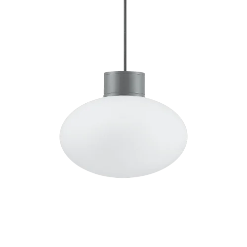 Подвесной светильник CLIO MSP1 ANTRACITE Ideal Lux уличный IP44 серый 1 лампа, плафон белый в стиле современный E27