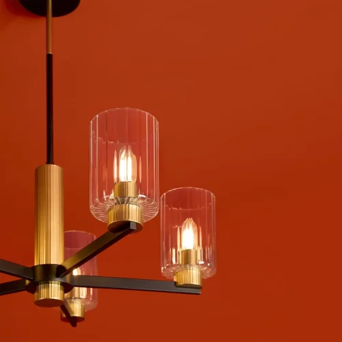 Люстра на штанге Ombre FR2051CL-05BBS Freya прозрачная на 5 ламп, основание чёрное в стиле классический фото 9 Люстра на штанге Ombre FR2051CL-05BBS Freya прозрачная на 5 ламп, основание чёрное в стиле классический фото 9