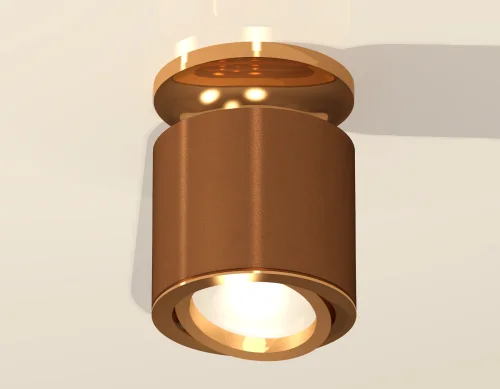 Светильник накладной Techno spot XS7404120 Ambrella light коричневый 1 лампа, основание золотое в стиле хай-тек модерн круглый фото 2