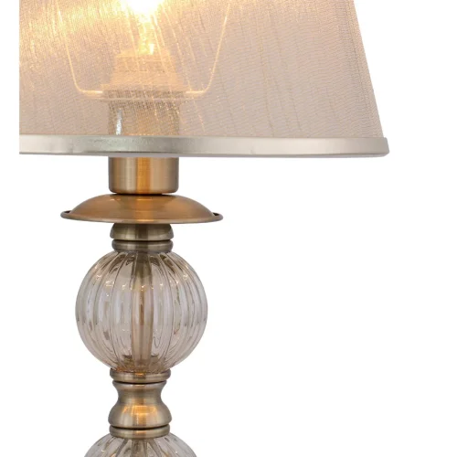 Настольная лампа GRAZIA SL185.304.01 Evoluce бежевая 1 лампа, основание бронзовое стекло металл в стиле классический  фото 2