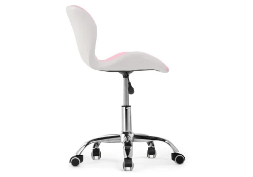 Компьютерное кресло Trizor whitе / pink 15337 Woodville, белый розовый/искусственная кожа, ножки/металл/хром, размеры - *810***530*530 фото 4