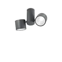 Потолочный светильник уличный LED SUNGLASSES PL ANTRACITE Ideal Lux уличный IP44 чёрный серый на 2 лампы, плафон серый чёрный в стиле современный LED