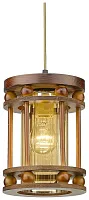 Светильник подвесной 543-706-01 Velante коричневый янтарный бежевый 1 лампа, основание коричневое в стиле кантри 