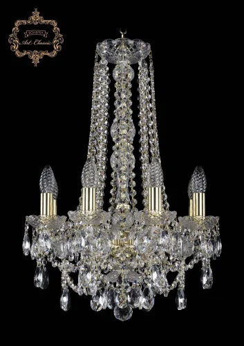 Люстра подвесная хрустальная 11.25.8.141.h-62.Gd.Sp Bohemia Art Classic прозрачная на 8 ламп, основание золотое в стиле классический 