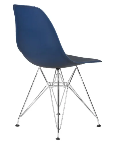 Стул обеденный 638APP-LMZL DSR, цвет сиденья тёмно-синий (BE-12), цвет основания хромированная сталь Dobrin, синий/, ножки/металл/хром, размеры - ****460*535 фото 4