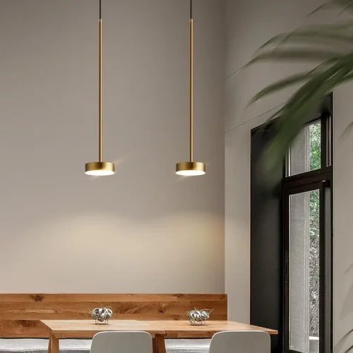 Светильник подвесной PEER ONE L3 Диск 212829-26 ImperiumLoft белый на 3 лампы, основание латунь в стиле современный скандинавский хай-тек фото 4