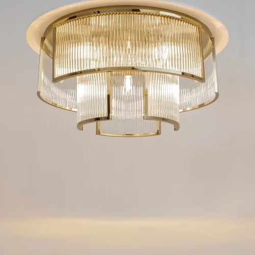 Люстра потолочная Frame MOD174CL-09G Maytoni прозрачная на 9 ламп, основание золотое в стиле современный фото 8