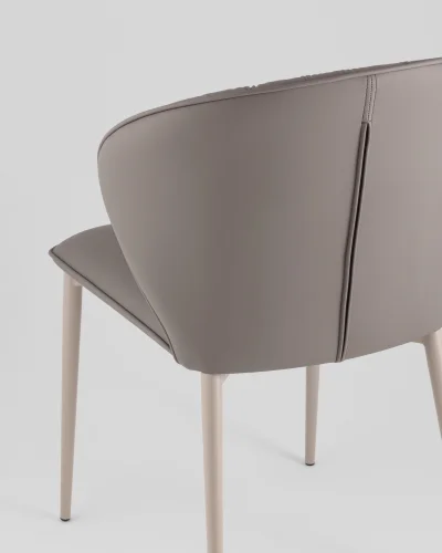Стул обеденный Deia, серая экокожа, серые ножки УТ000040332 Stool Group, серый/экокожа, ножки/металл/серый, размеры - *820***525*565 фото 6