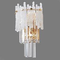 Бра Murano Glass ICE 143830-22 ImperiumLoft белый 3 лампы, основание золотое в стиле арт-деко современный 