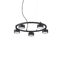 Светильник подвесной MINOR ROUND SP5 Ideal Lux чёрный 5 ламп, основание чёрное в стиле современный 