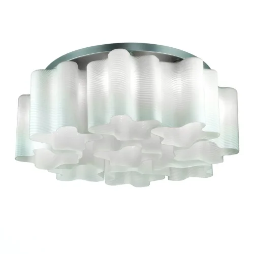 Люстра потолочная SL117.502.09  St-Luce белая на 9 ламп, основание серебряное в стиле современный 