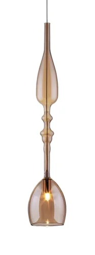 Светильник подвесной LUX NEW SP1 C AMBER Crystal Lux янтарный прозрачный на 1 лампу, основание золотое в стиле современный фото 2