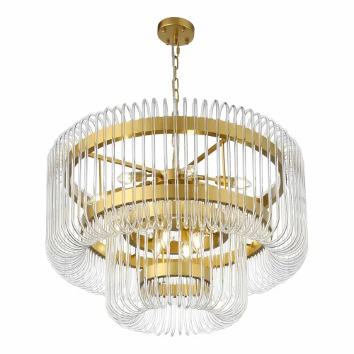 Люстра подвесная Grosseto SL1228.203.12 ST-Luce прозрачная на 12 ламп, основание золотое в стиле арт-деко  фото 3