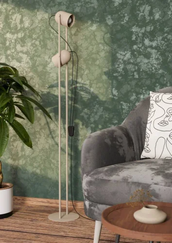 Торшер Tilston 44166 Eglo бежевый на 2 лампы, основание бежевое в стиле современный лофт фото 2