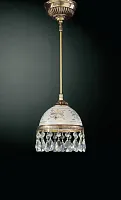 Светильник подвесной L 6000/16 Reccagni Angelo прозрачный белый 1 лампа, основание античное бронза в стиле классический 