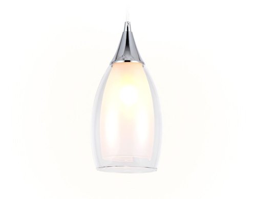 Светильник подвесной TR3542 Ambrella light белый 1 лампа, основание хром в стиле модерн  фото 2