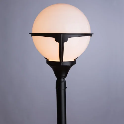 Парковый светильник MONACO A1496PA-1BK Arte Lamp уличный IP44 чёрный 1 лампа, плафон белый в стиле современный E27 фото 2