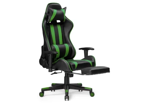 Компьютерное кресло Corvet black / green 15467 Woodville, зелёный чёрный/искусственная кожа, ножки/пластик/чёрный, размеры - *1350***540*