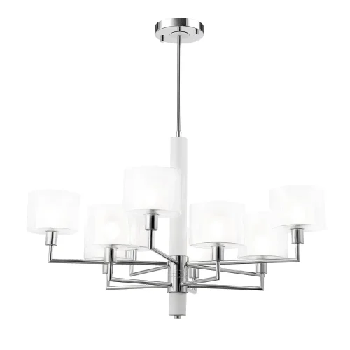 Люстра на штанге MAESTRO SP-PL5+5 CHROME Crystal Lux прозрачная белая на 5 ламп, основание хром в стиле современный фото 2
