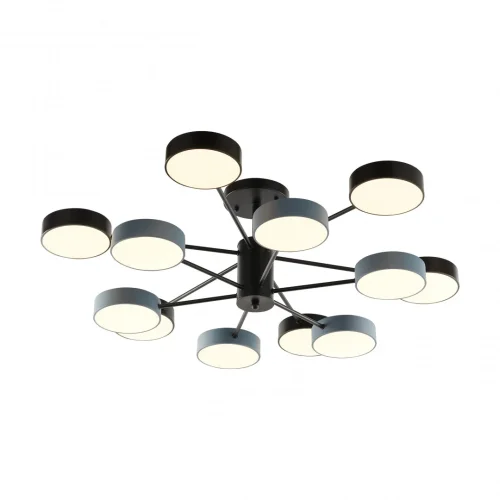 Люстра потолочная LED Ferrara 250906/12B Bk/Gr Arte Milano белая на 1 лампу, основание чёрное в стиле современный фото 4