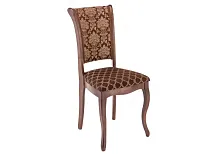 Деревянный стул Фабиано орех / шоколад 318611 Woodville, шоколад/ткань, ножки/массив березы дерево/орех, размеры - ****440*520
